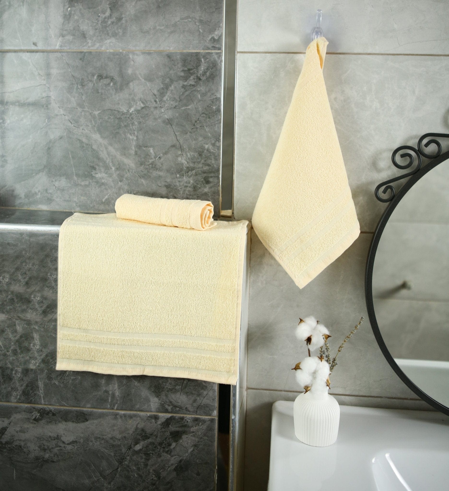 Weberei Pahl Seiftuch Riva Nina 30x30 cm (VANILLE) 100352