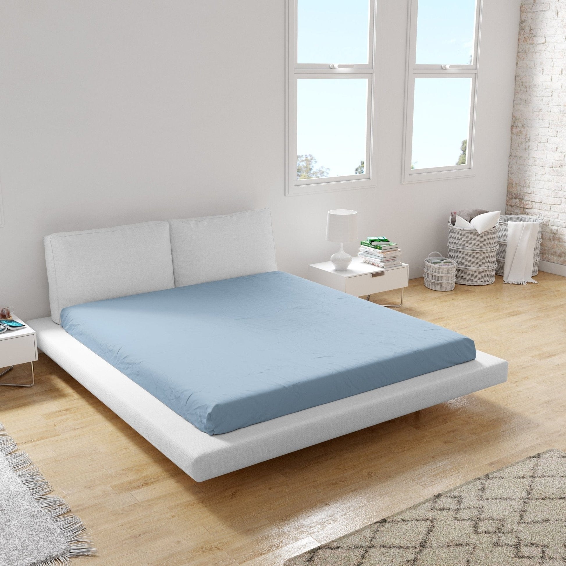 Weberei Pahl Spannbettlaken Miami Gina 160x200x24 (HELLBLAU) 103252