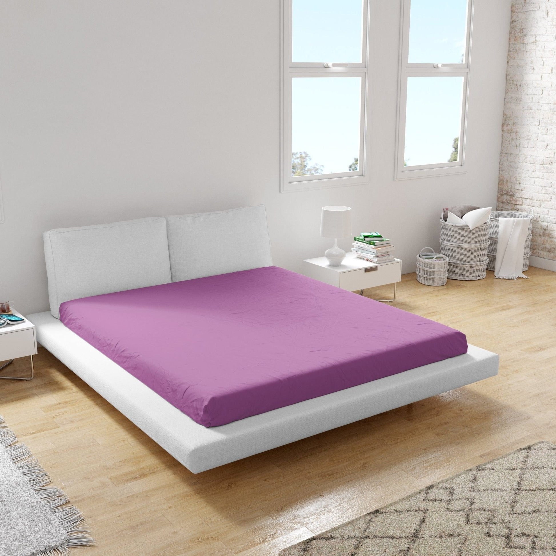 Weberei Pahl Spannbettlaken Miami Gina 160x200x24 (PFLAUME) 102350