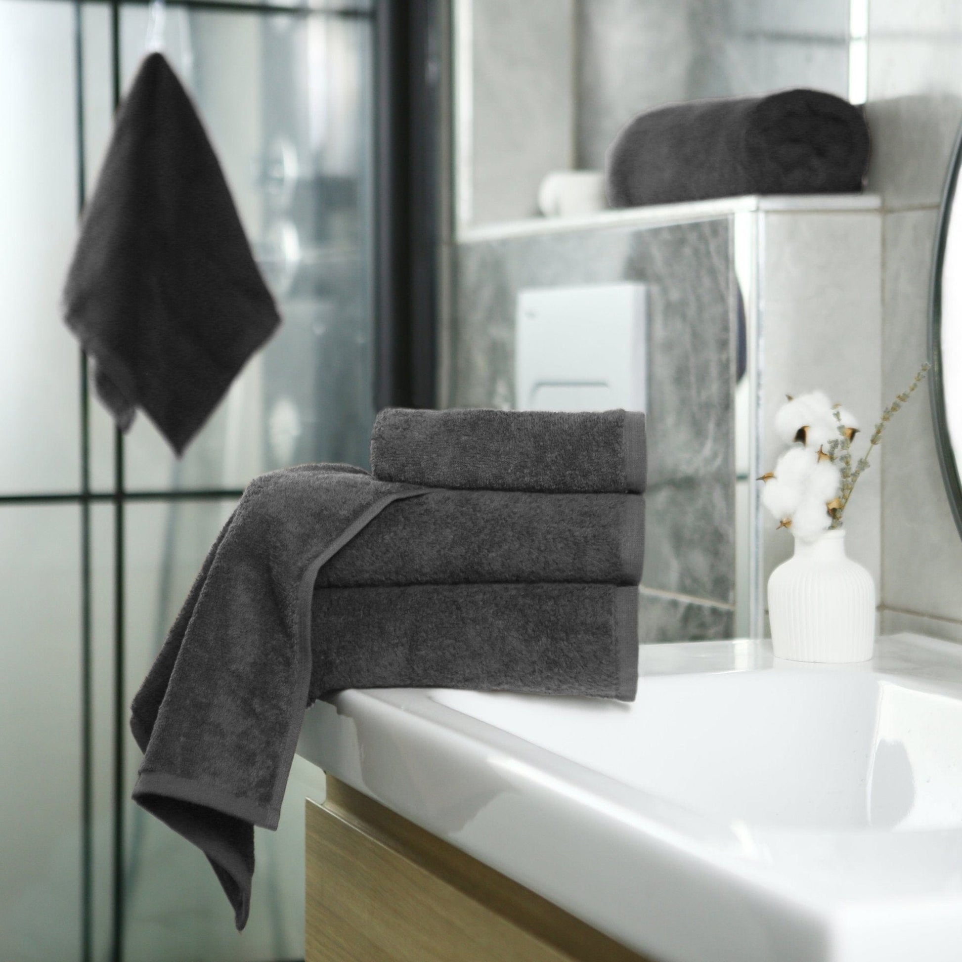 Weberei Pahl Badetuch Capri Gina 100x150 cm (GRAPHIT) 104048