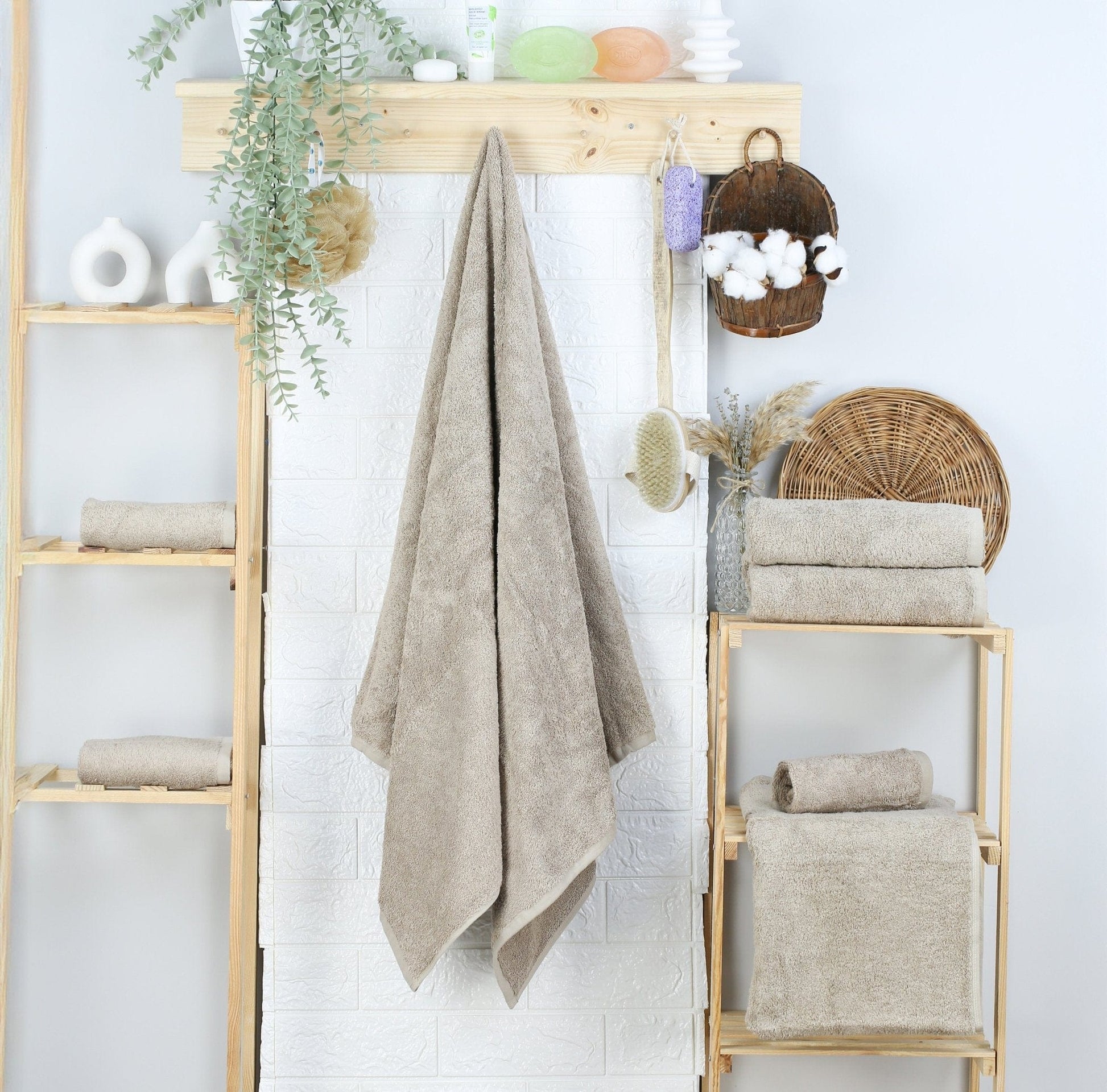 Weberei Pahl Badetuch Capri Gina 100x150 cm (KIESEL) 104038