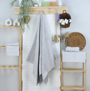 Weberei Pahl Badetuch Capri Gina 100x150 cm (SILBER) 104053