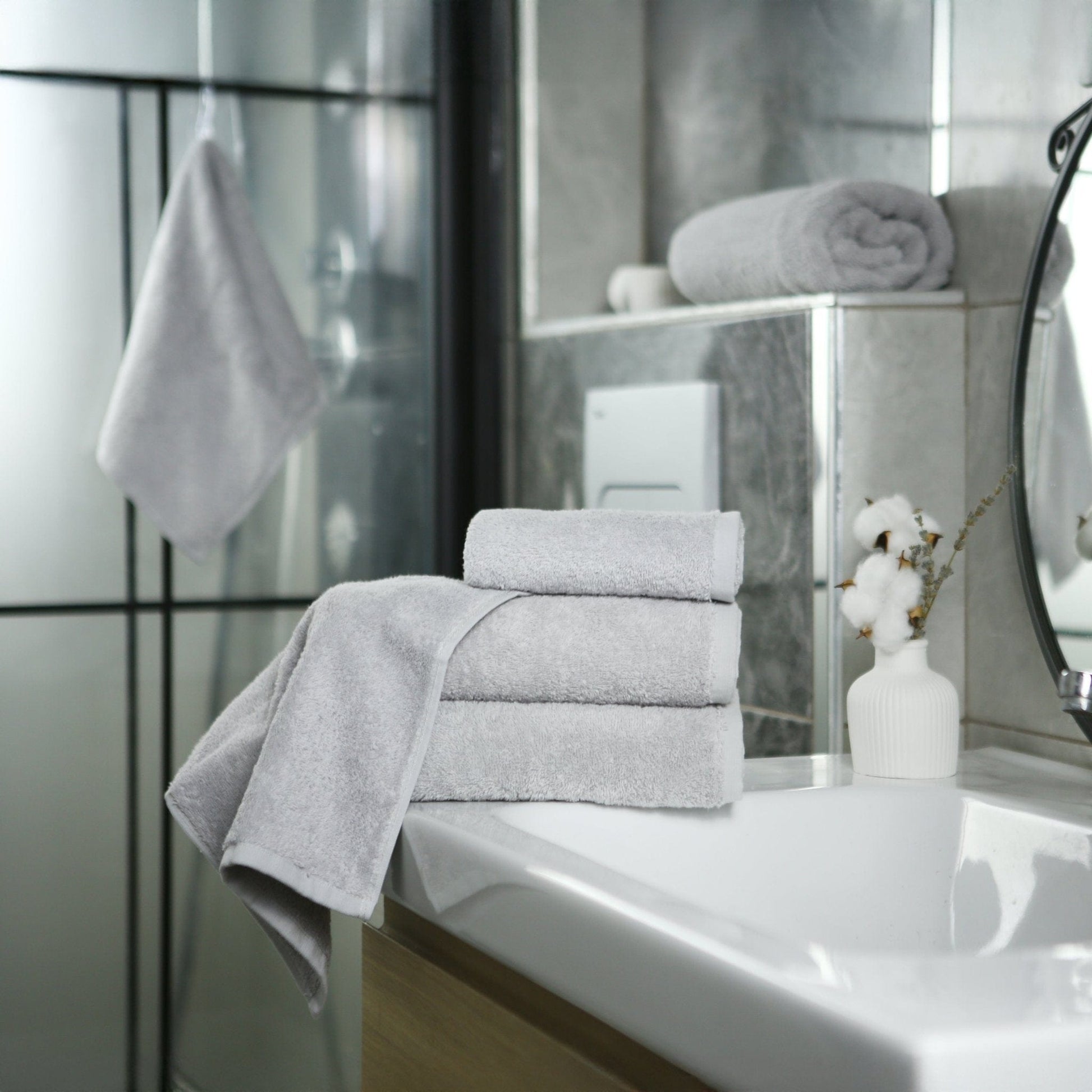 Weberei Pahl Badetuch Capri Gina 100x150 cm (SILBER) 104053