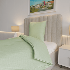 Weberei Pahl Bettwäscheset Dallas Christa 135x200+80x80 (HELLGRÜN) 107034