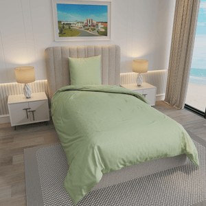 Weberei Pahl Bettwäscheset Dallas Christa 135x200+80x80 (HELLGRÜN) 107034