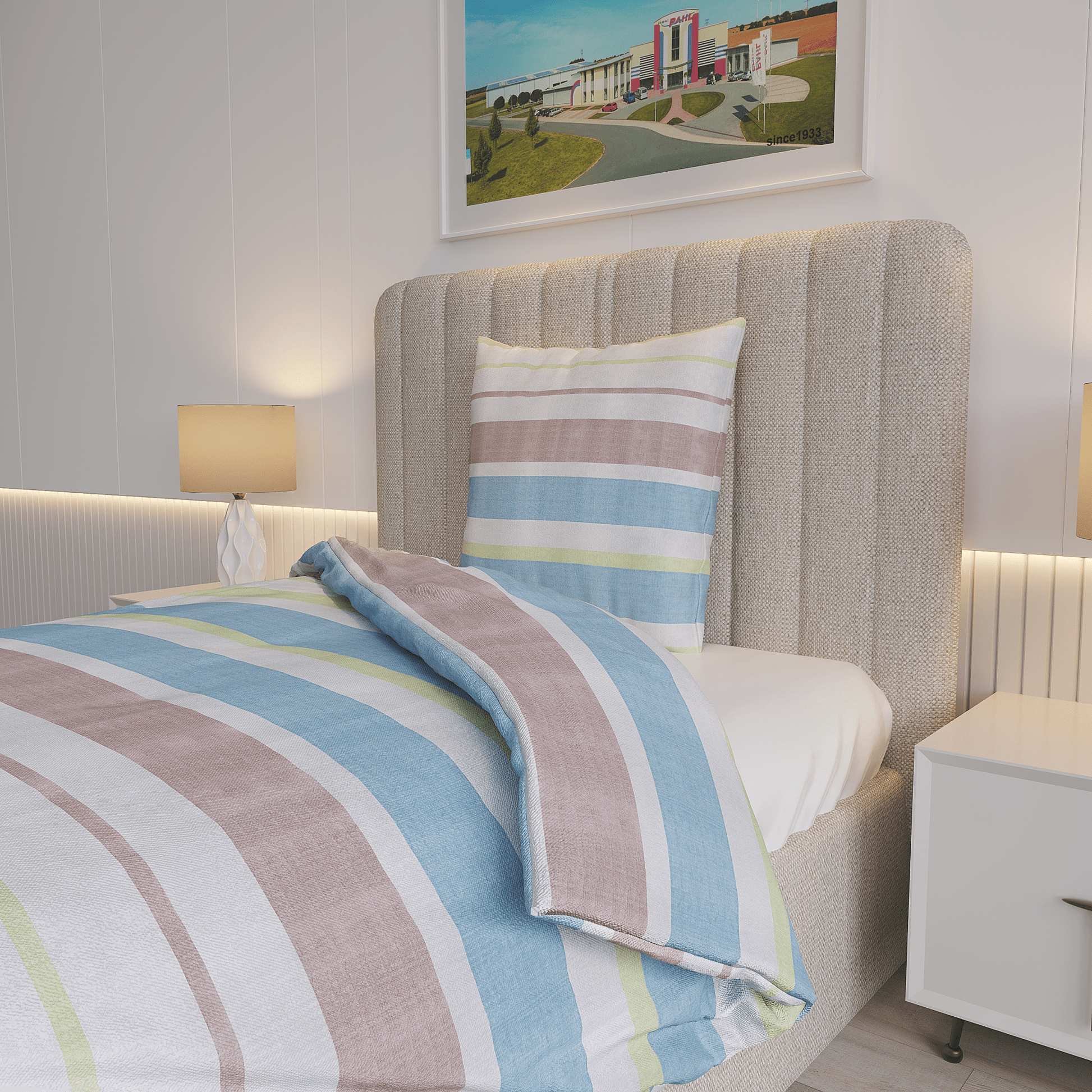 Weberei Pahl Bettwäscheset Dallas Eva 155x220+80x80 (AZUR) 106662
