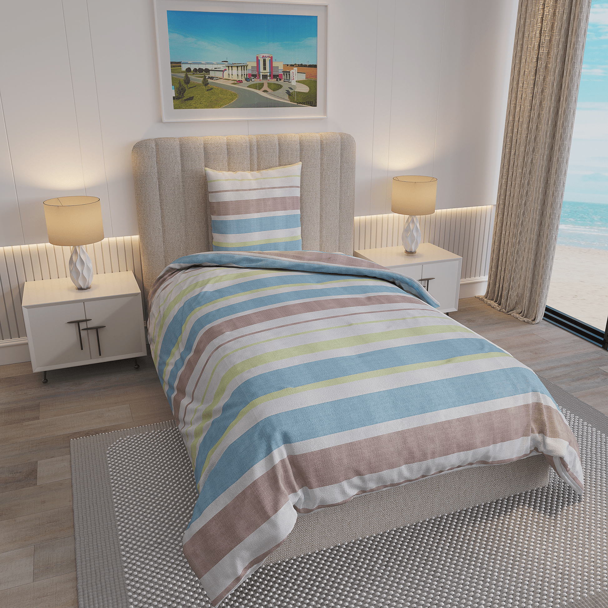 Weberei Pahl Bettwäscheset Dallas Eva 155x220+80x80 (AZUR) 106662