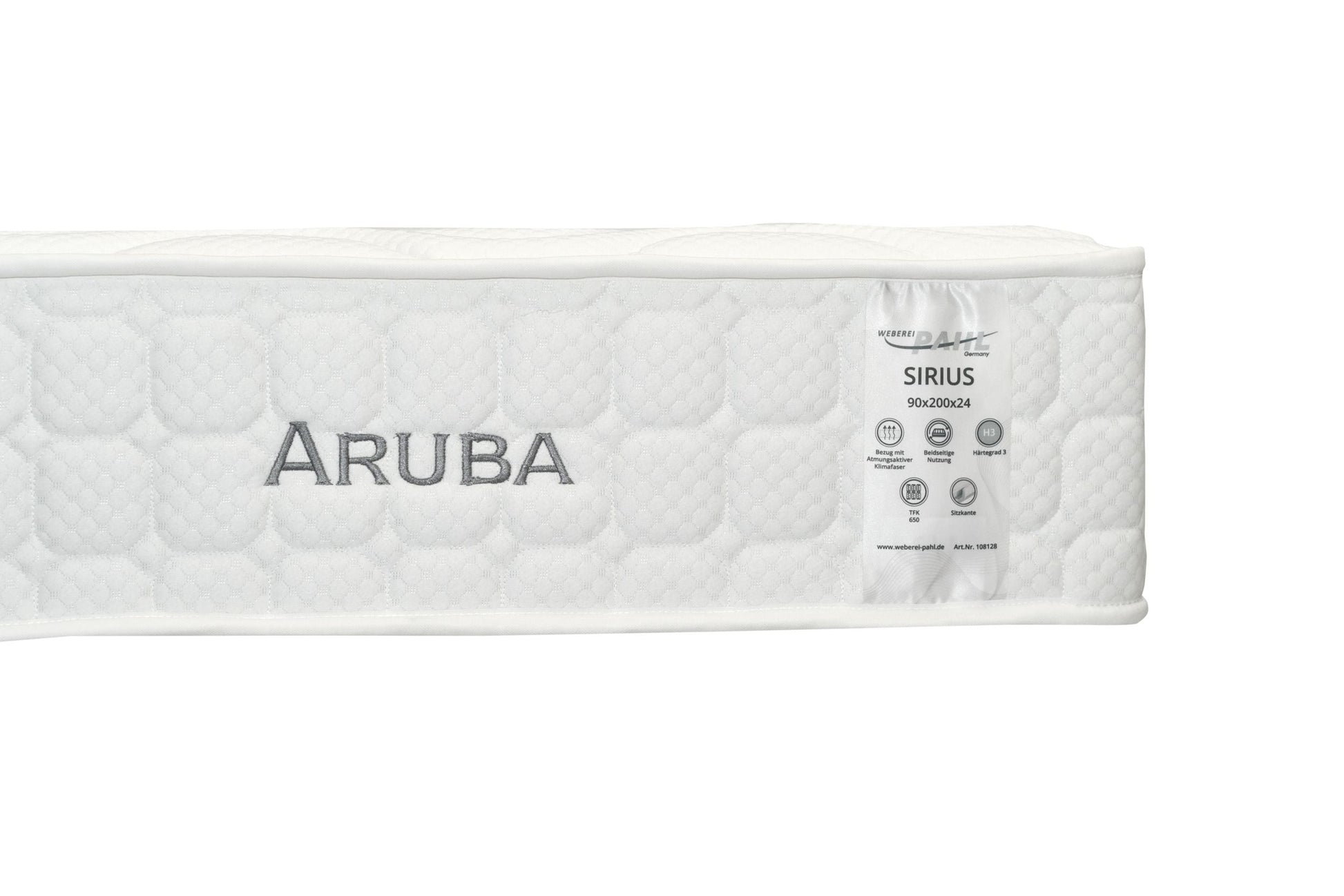 Weberei Pahl Matratze Aruba 90x200x24 cm – TFK 650 mit Sitzkante (H3) 108128