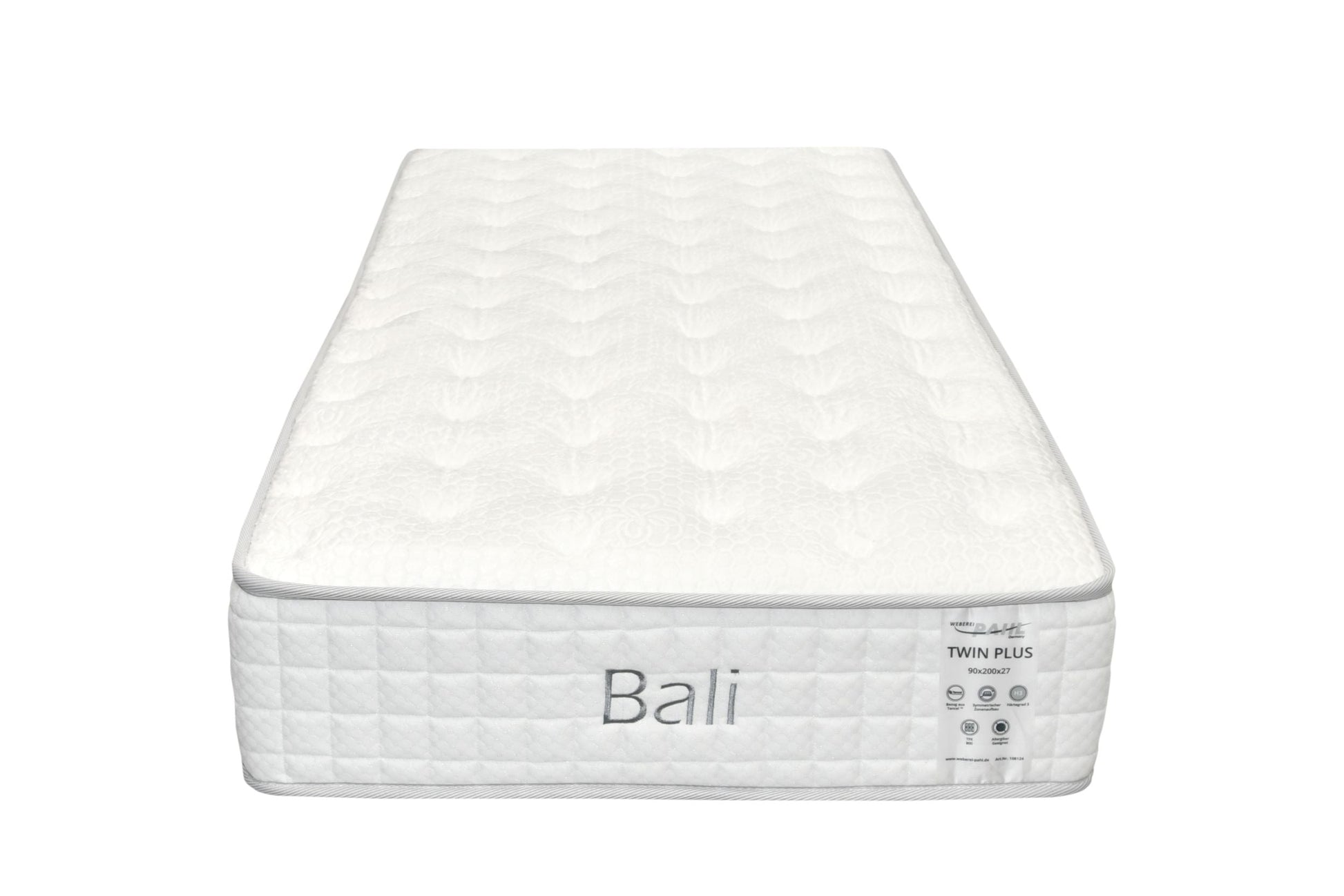 Weberei Pahl Matratze Bali TwinPlus 90x200x27 cm – Taschenfederkern mit Sommer- & Winterseite (H3) 108124