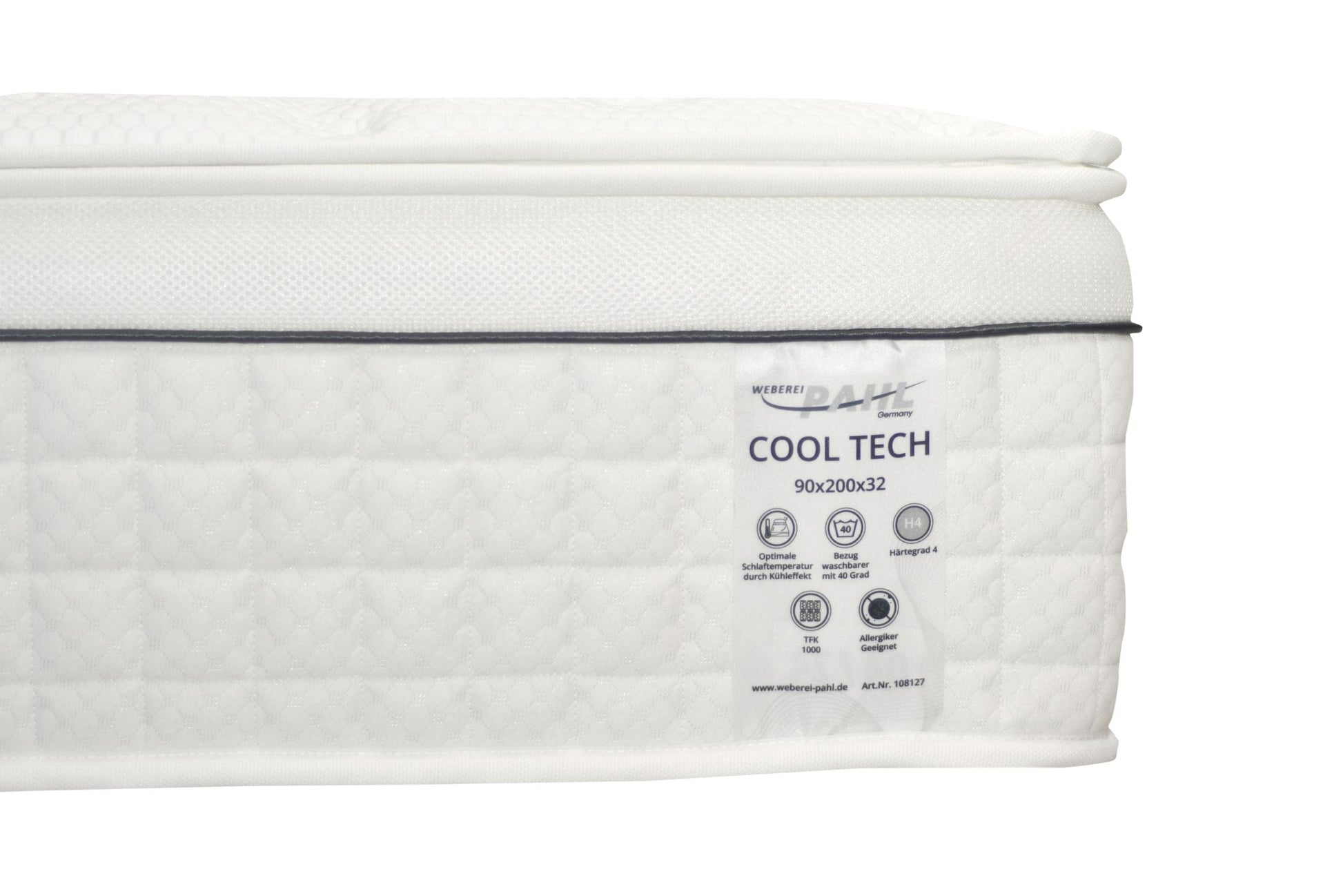 Weberei Pahl Matratze Föhr TFK 1000 90x200x32 cm – mit Cooltech-Oberseite (H4) 108127