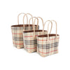 Handgefertigtes Taschen-Set aus Natur-Raffia – 3-teiliges Set - Muster