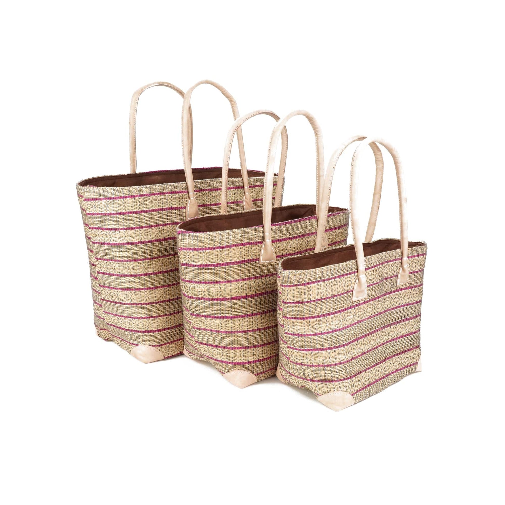 Weberei Pahl Muster11 Handgefertigtes Taschen-Set aus Natur-Raffia – 3-teiliges Set 108211_18