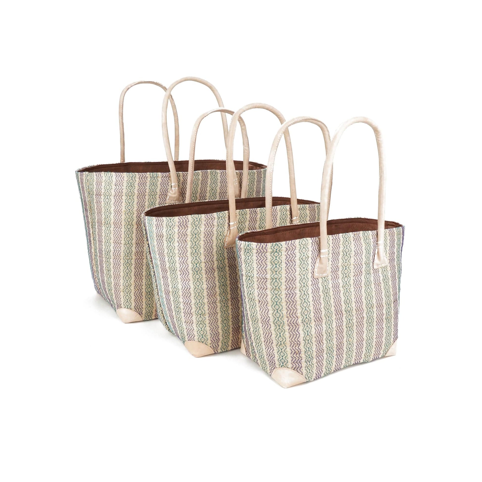 Weberei Pahl Muster12 Handgefertigtes Taschen-Set aus Natur-Raffia – 3-teiliges Set 108211_19