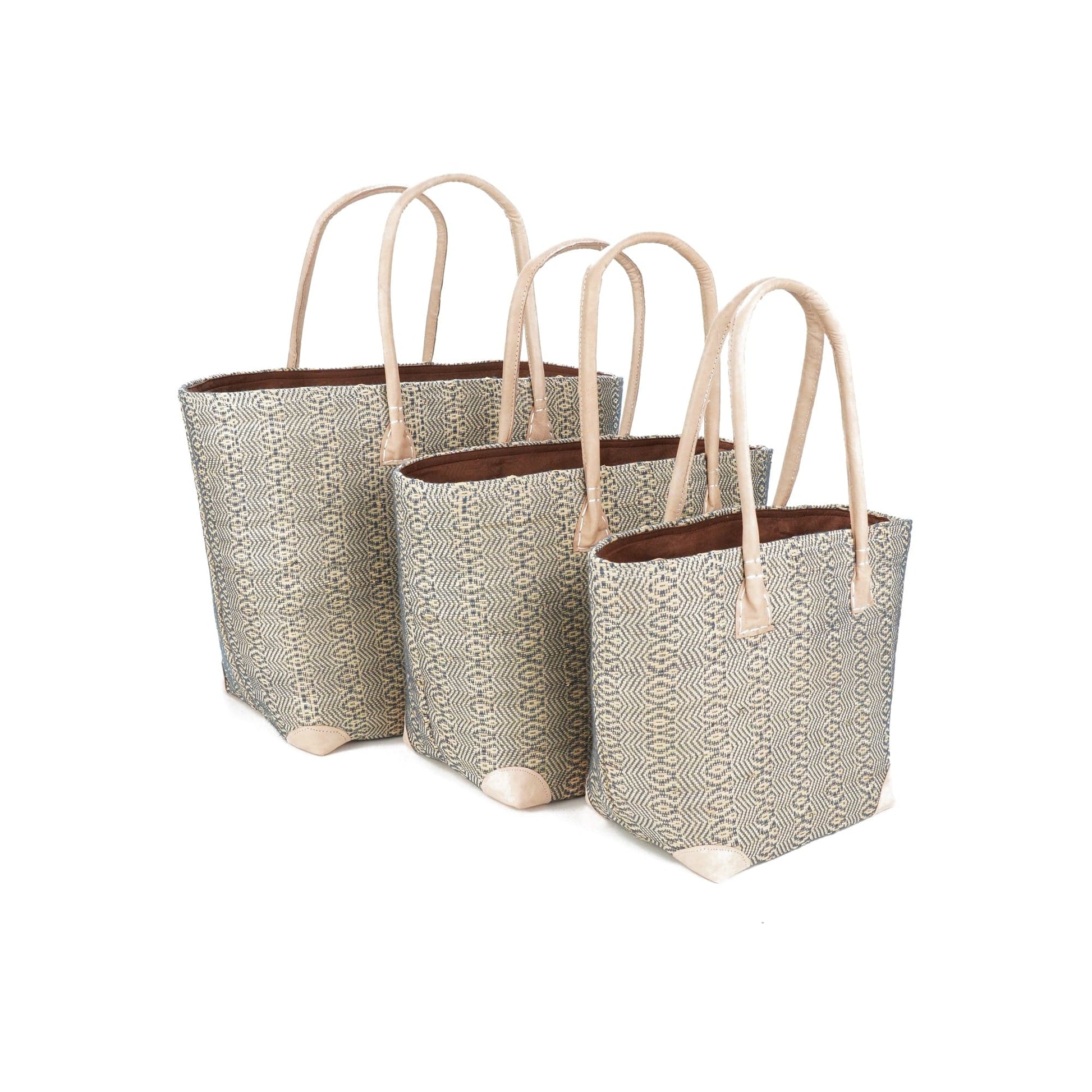 Weberei Pahl Muster16 Handgefertigtes Taschen-Set aus Natur-Raffia – 3-teiliges Set 108211_23