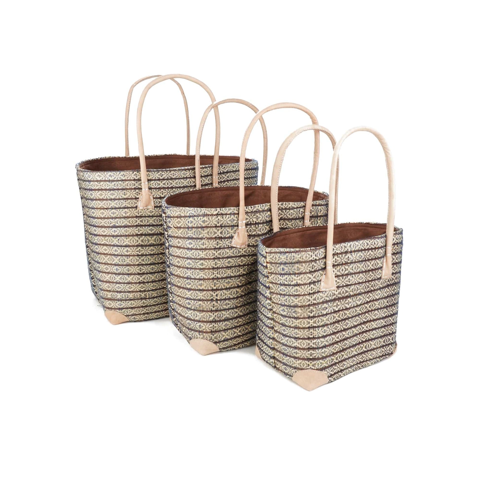 Weberei Pahl Muster19 Handgefertigtes Taschen-Set aus Natur-Raffia – 3-teiliges Set 108211_26