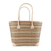 Handgefertigte Tasche aus Natur-Raffia – Mittel - Muster2