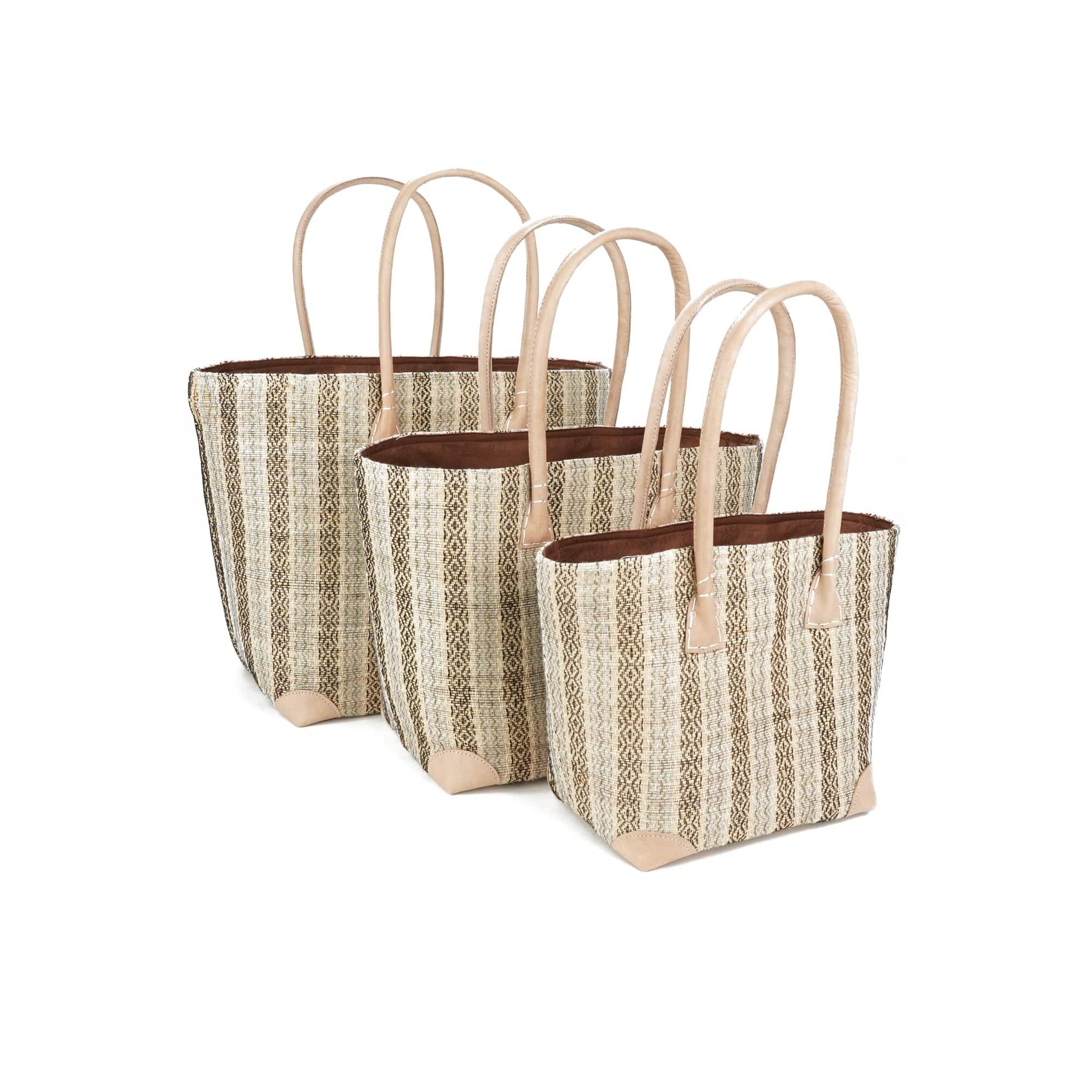 Weberei Pahl Muster20 Handgefertigtes Taschen-Set aus Natur-Raffia – 3-teiliges Set 108211_27