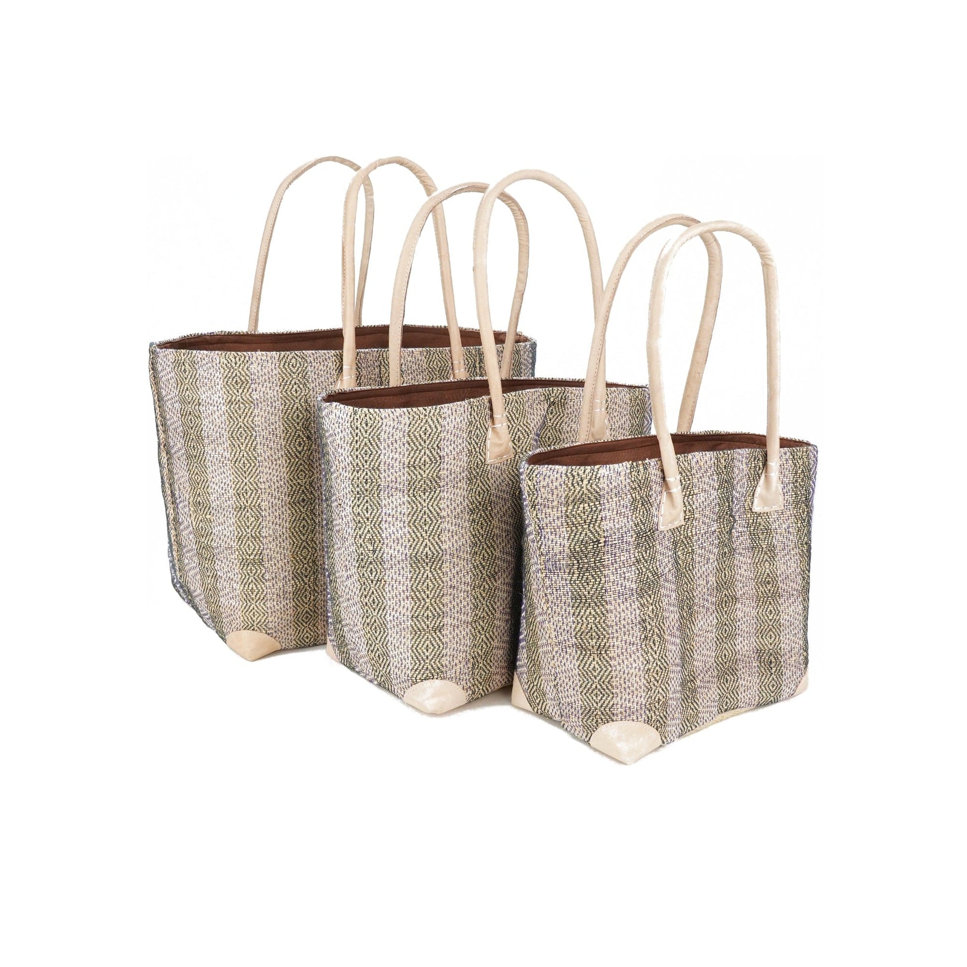 Weberei Pahl Muster30 Handgefertigtes Taschen-Set aus Natur-Raffia – 3-teiliges Set 108211_37