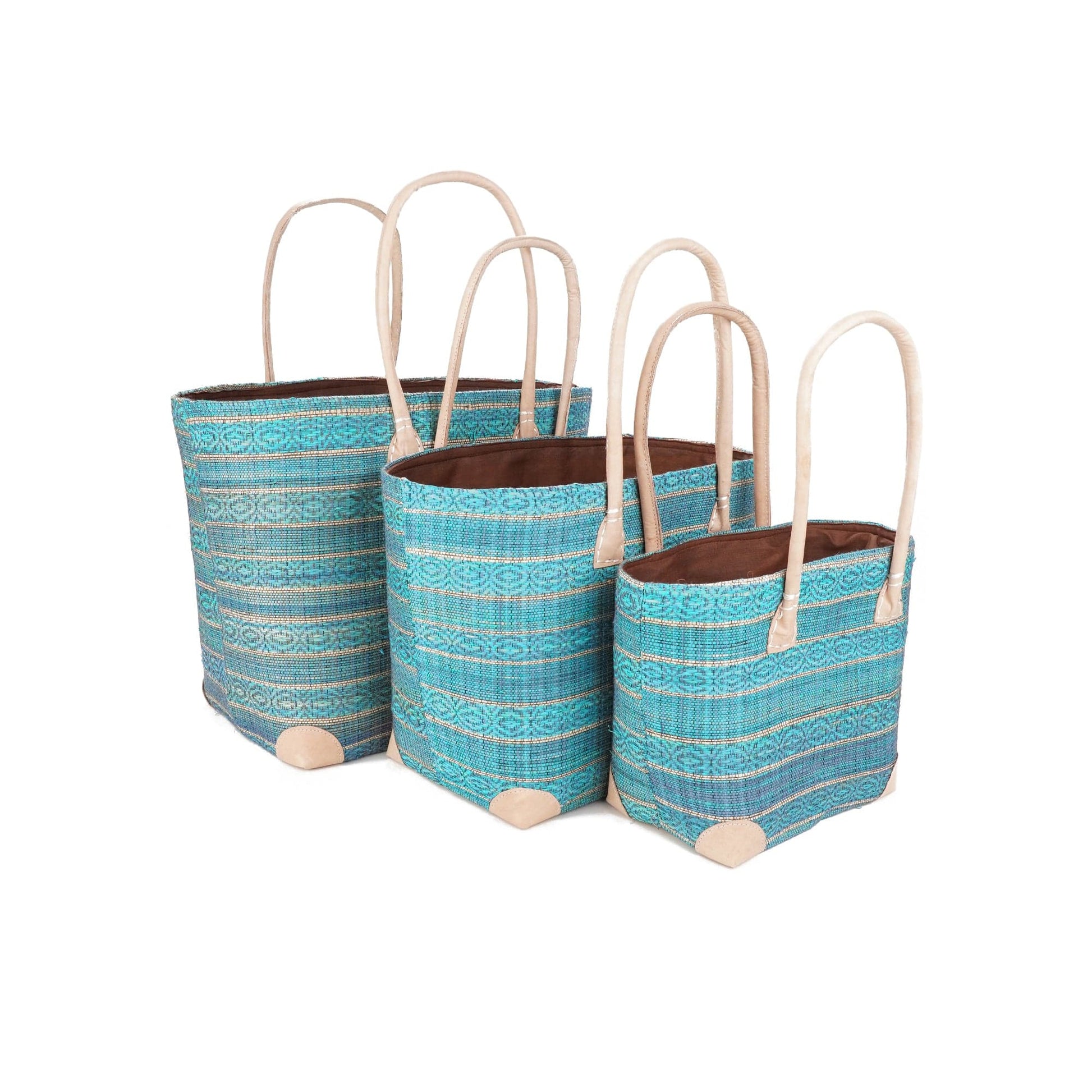 Weberei Pahl Muster33 Handgefertigtes Taschen-Set aus Natur-Raffia – 3-teiliges Set 108211_40