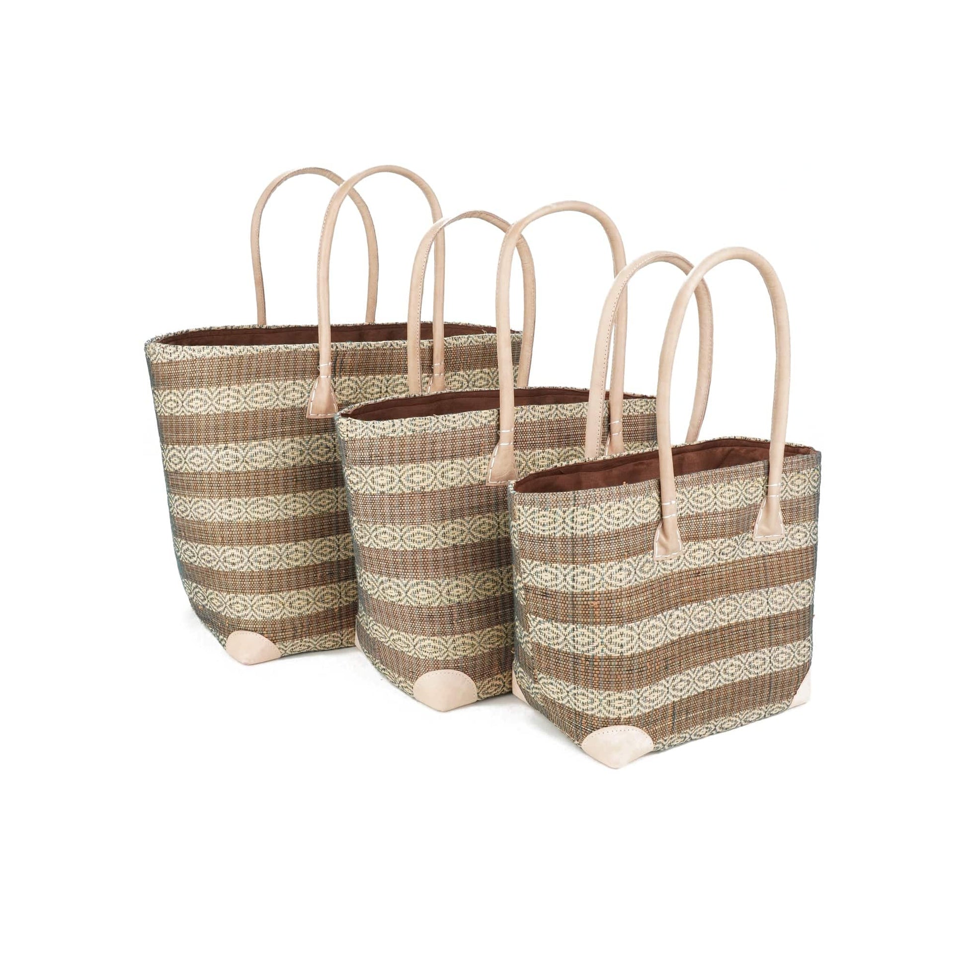 Weberei Pahl Muster37 Handgefertigtes Taschen-Set aus Natur-Raffia – 3-teiliges Set 108211_44
