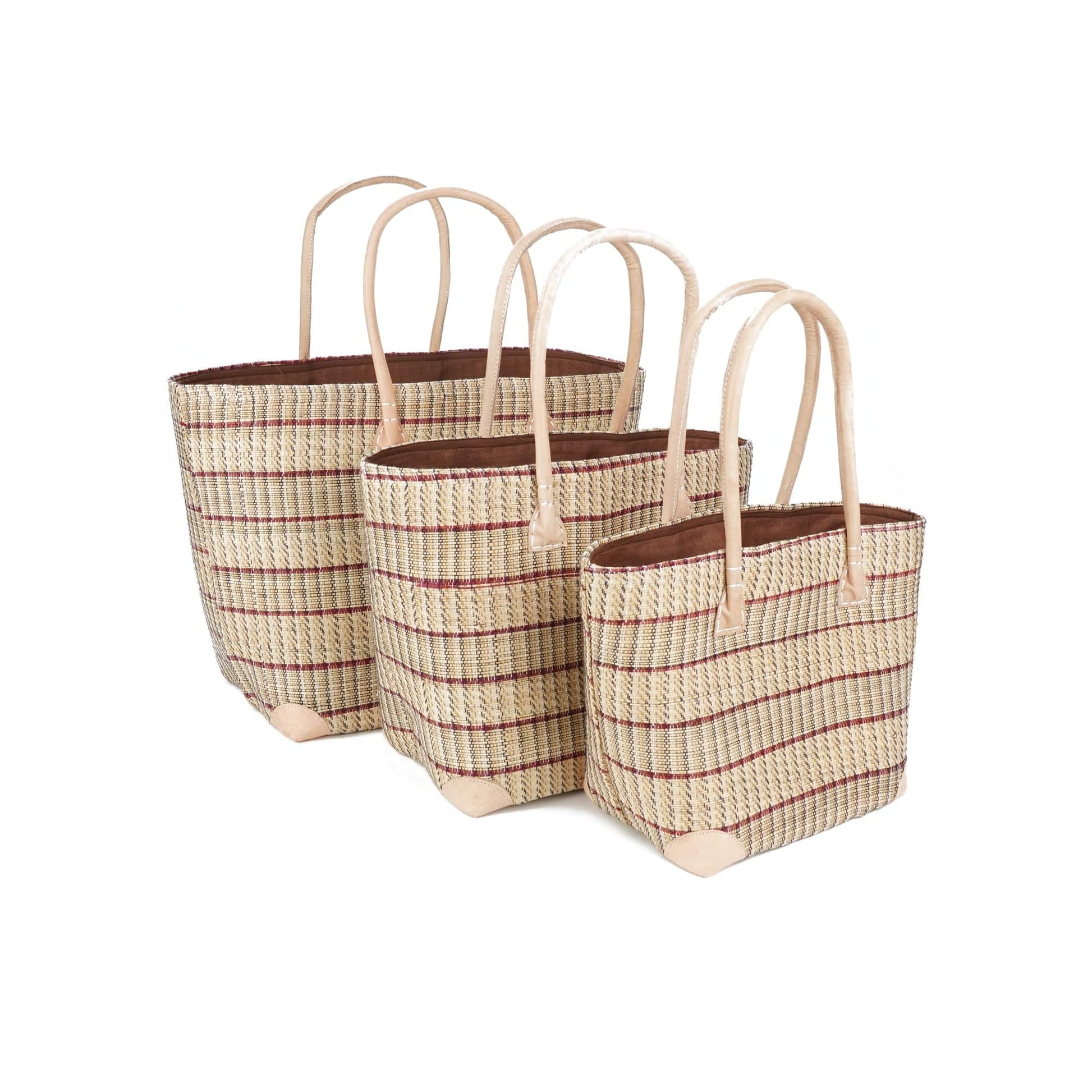 Weberei Pahl Muster39 Handgefertigtes Taschen-Set aus Natur-Raffia – 3-teiliges Set 108211_46
