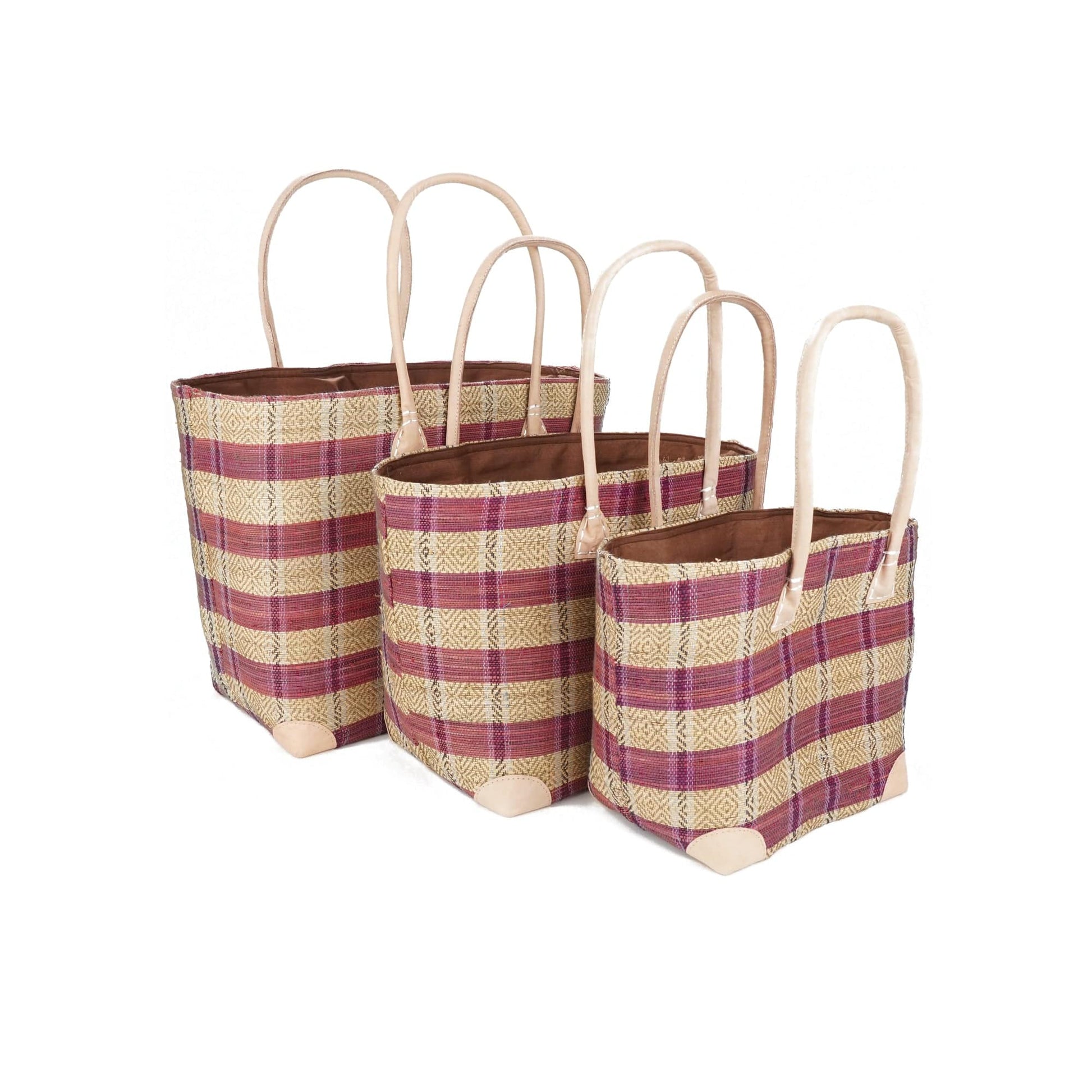 Weberei Pahl Muster40 Handgefertigtes Taschen-Set aus Natur-Raffia – 3-teiliges Set 108211_47