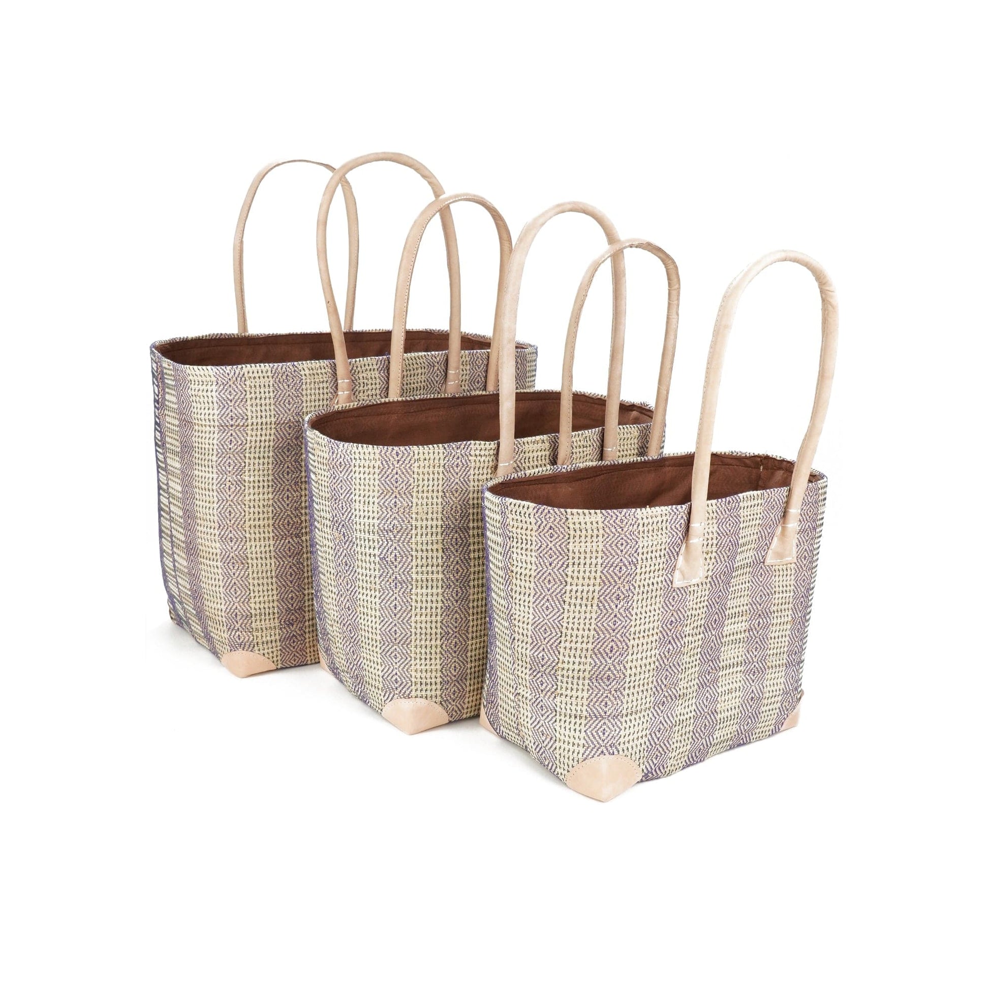 Weberei Pahl Muster8 Handgefertigtes Taschen-Set aus Natur-Raffia – 3-teiliges Set 108211_15