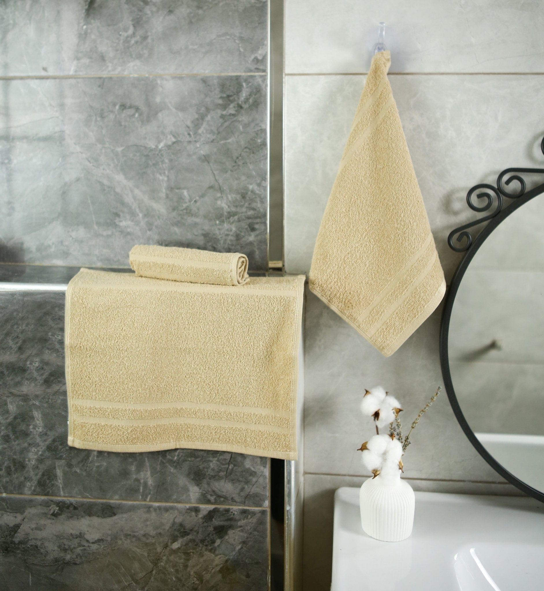 Weberei Pahl Seiftuch Riva Nina 30x30 cm (BEIGE) 100358