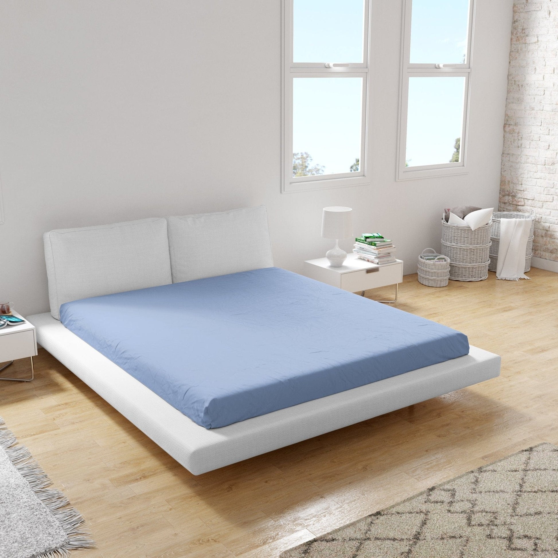 Weberei Pahl Spannbettlaken Miami Gina 100x200x24 (BLAU) 105446