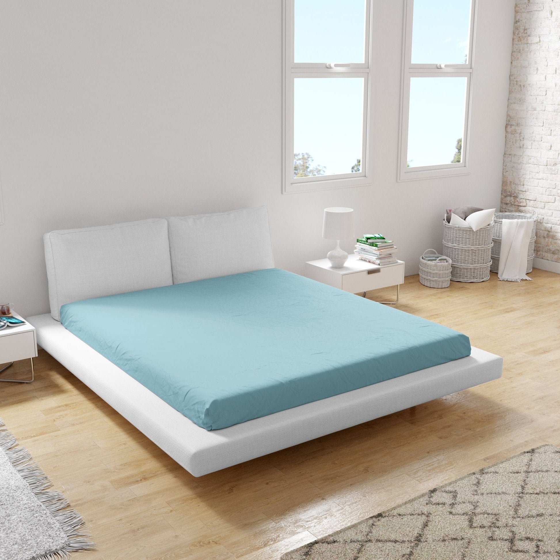 Weberei Pahl Spannbettlaken Miami Gina 160x200x24 (AZUR) 103258