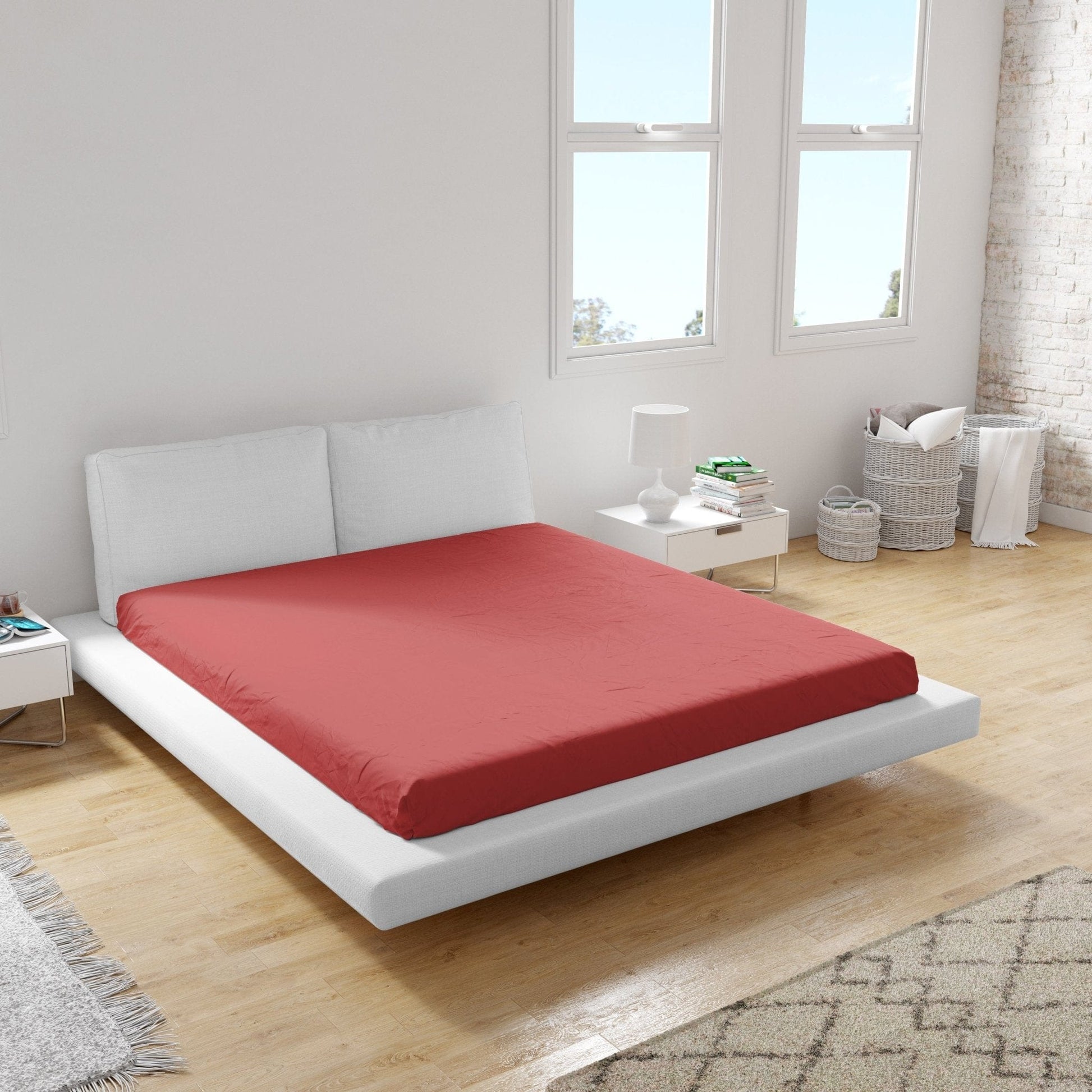 Weberei Pahl Spannbettlaken Miami Gina 160x200x24 (DUNKELROT) 103251