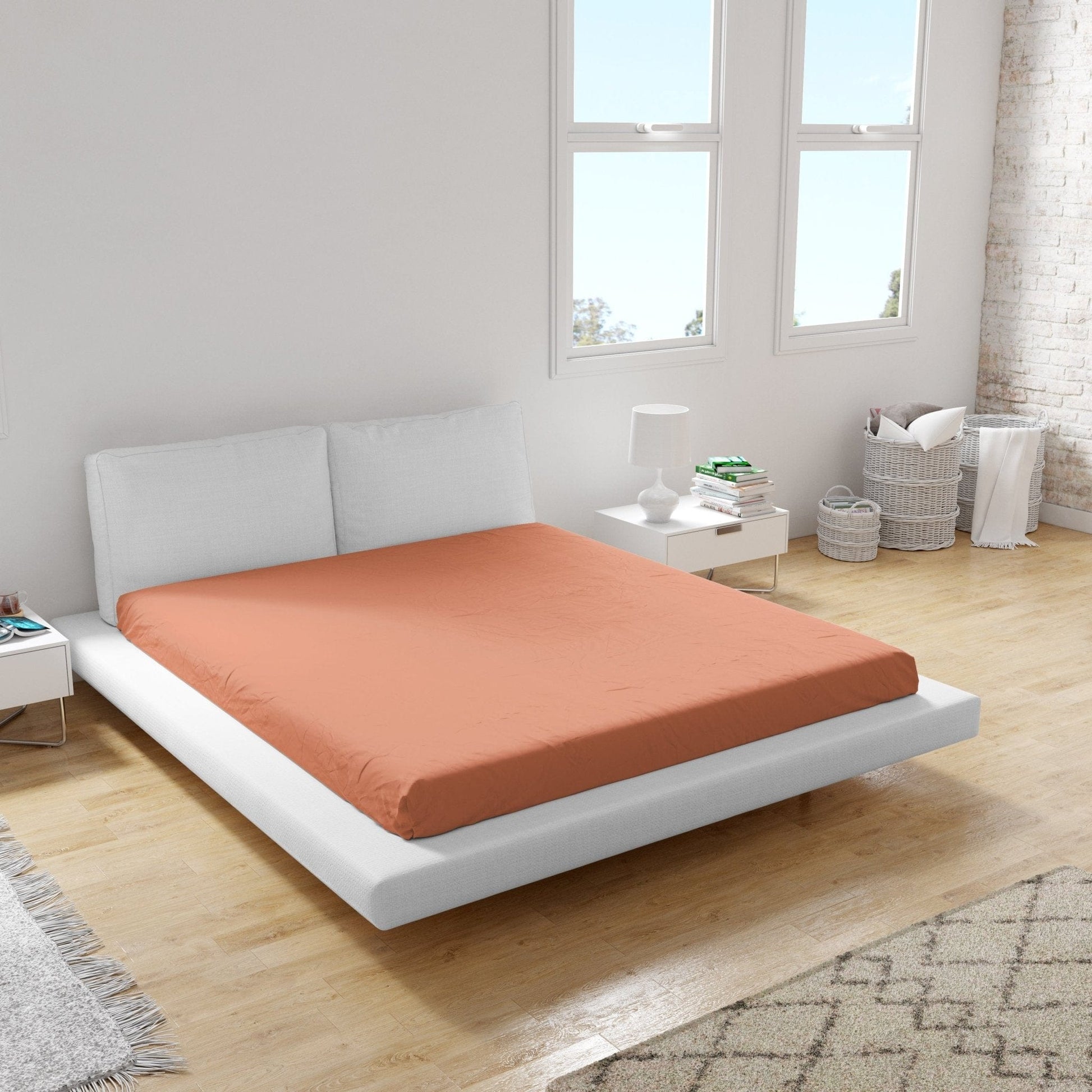 Weberei Pahl Spannbettlaken Miami Gina 160x200x24 (TERRACOTTA) 103246