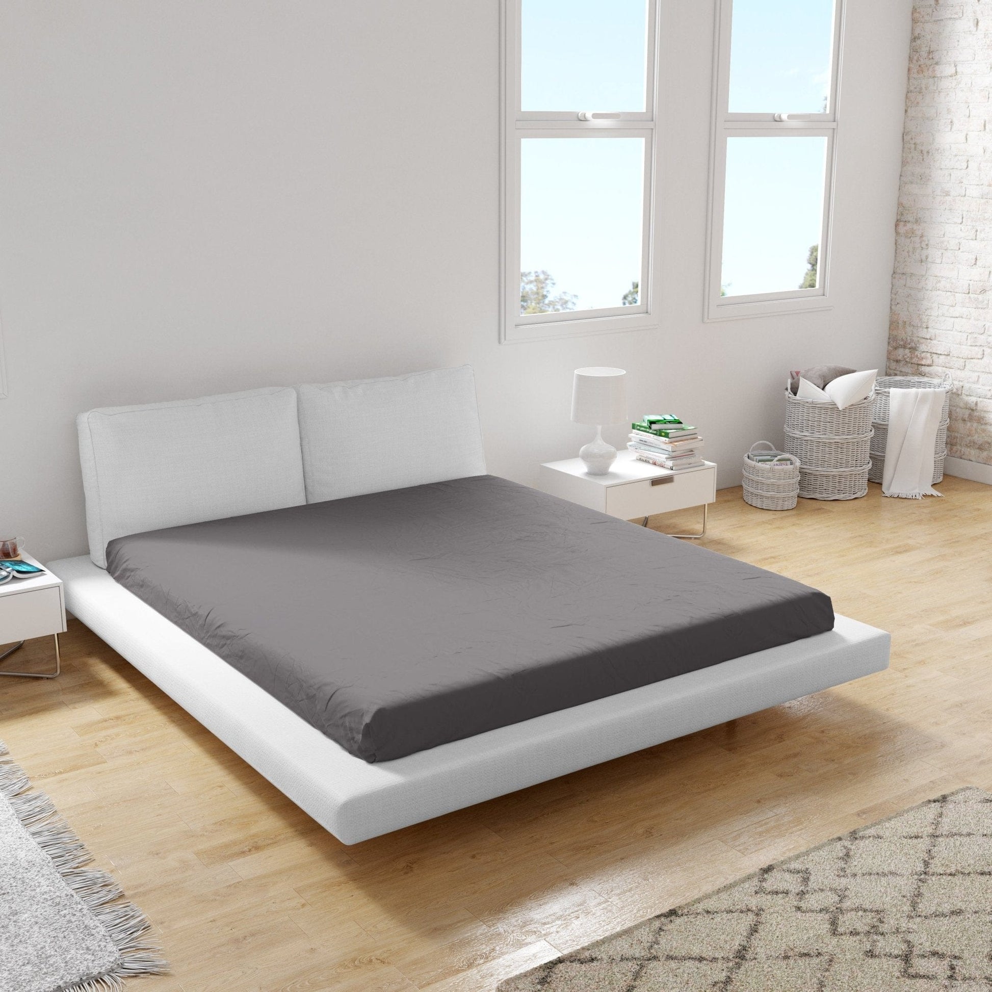 Weberei Pahl Spannbettlaken Miami Gina 200x200x24 (GRAPHIT) 101823